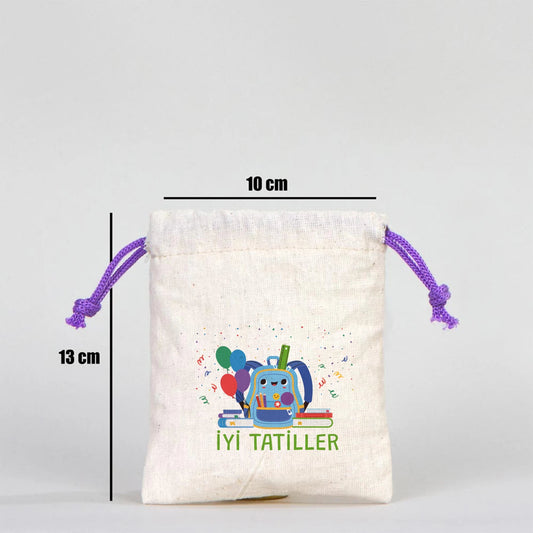 Karne Günü Hatıra Kesesi – Mor Büzgülü Pamuk 10×13 cm (Özelleştirilebilir)