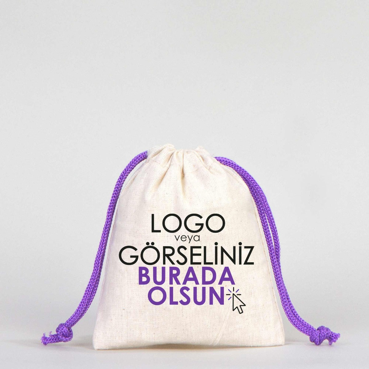 Karne Günü Hatıra Kesesi – Mor Büzgülü Pamuk 10×13 cm (Özelleştirilebilir)