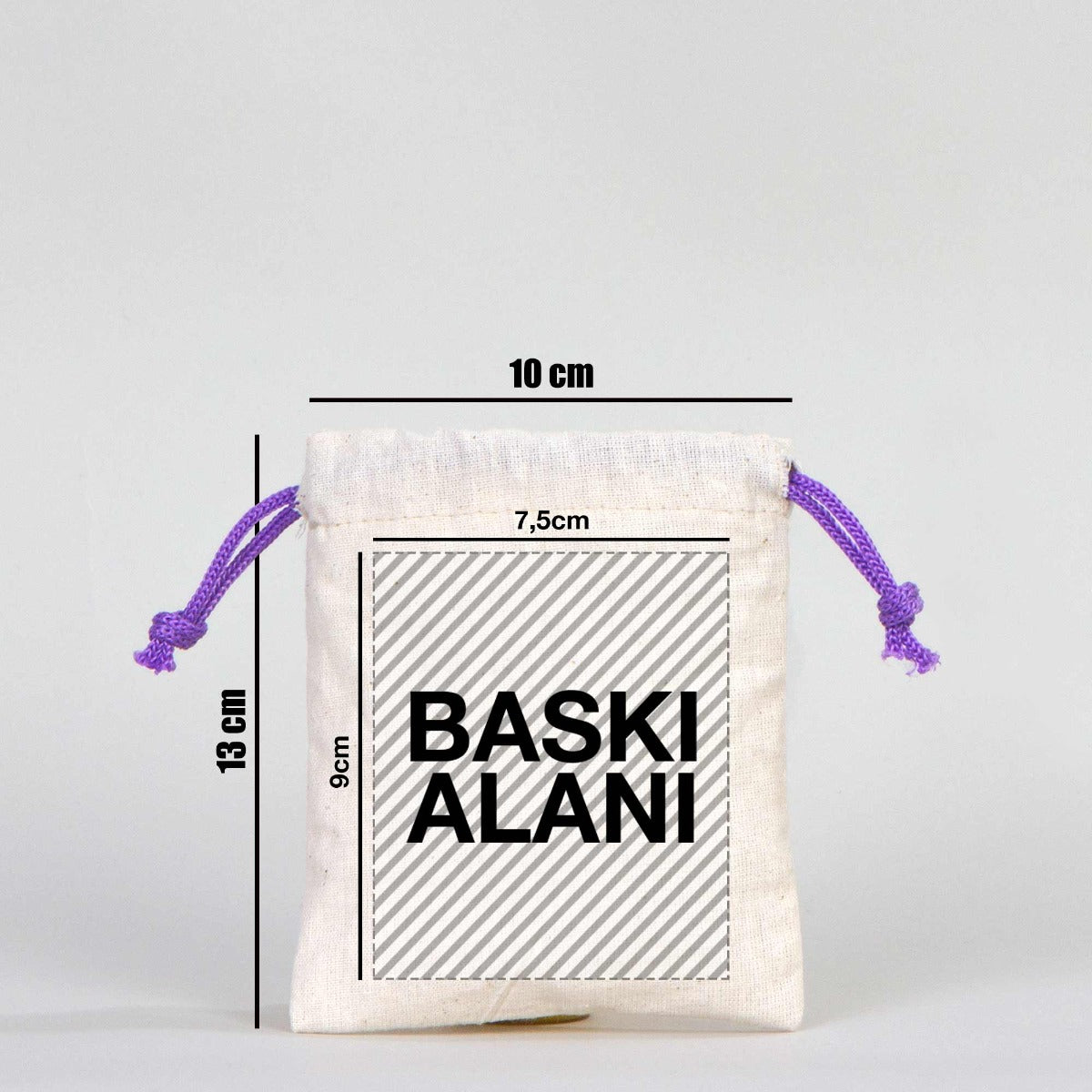 Karne Günü Hatıra Kesesi – Mor Büzgülü Pamuk 10×13 cm (Özelleştirilebilir)