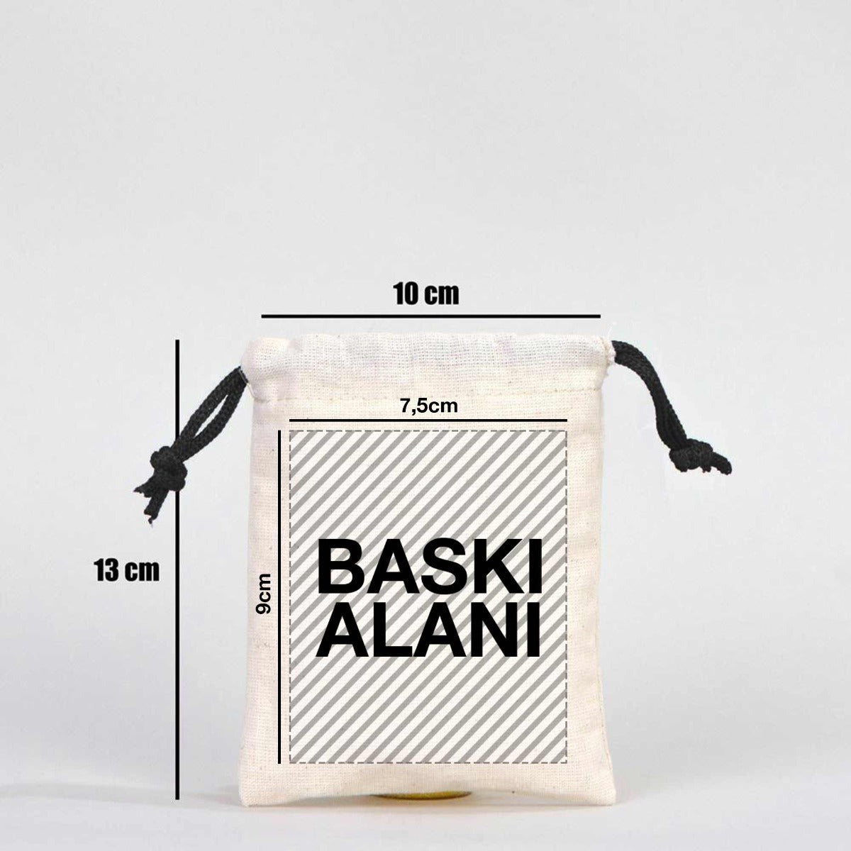Karne Günü Hatıra Kesesi – Siyah Büzgülü Pamuk 10×13 cm (Özelleştirilebilir)