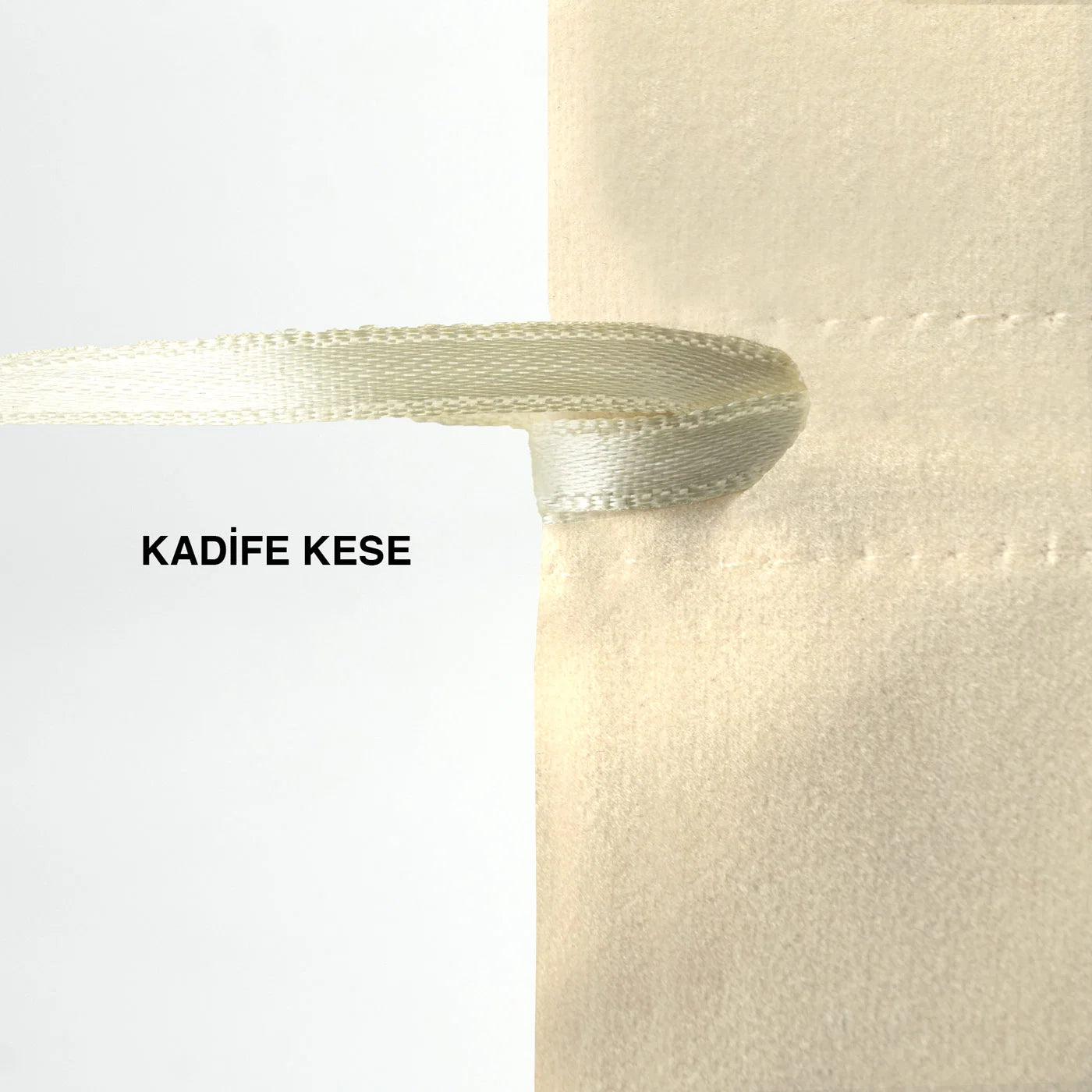 Kadife Gül Kese 15x20 cm - Ham Renk