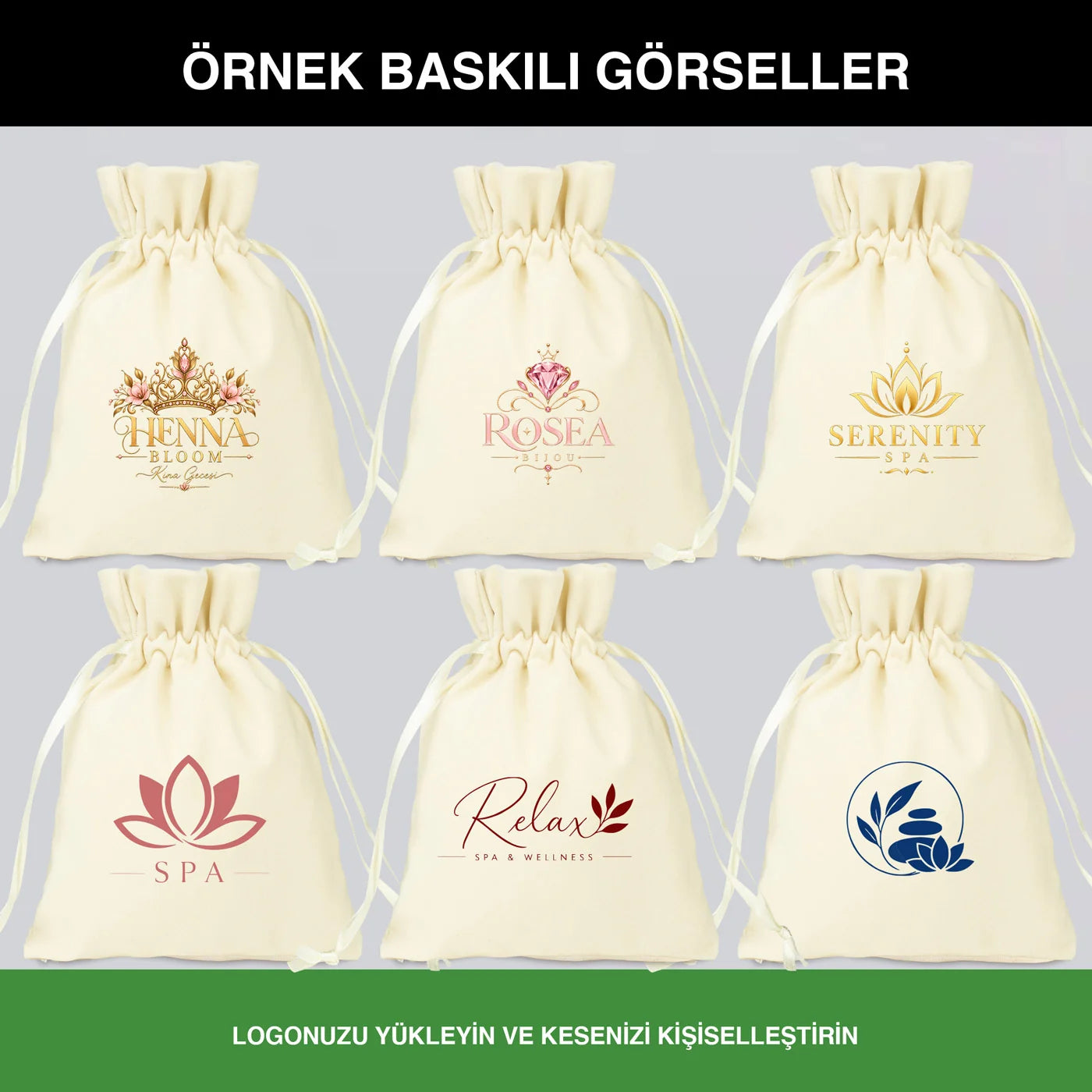 Kadife Gül Kese 15x20 cm - Ham Renk (Özelleştirilebilir)