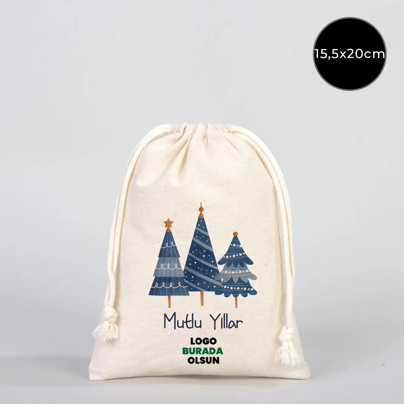 Yılbaşı Özel Bez Kese 15,5 x 20 cm (Özelleştirebilir) - 326