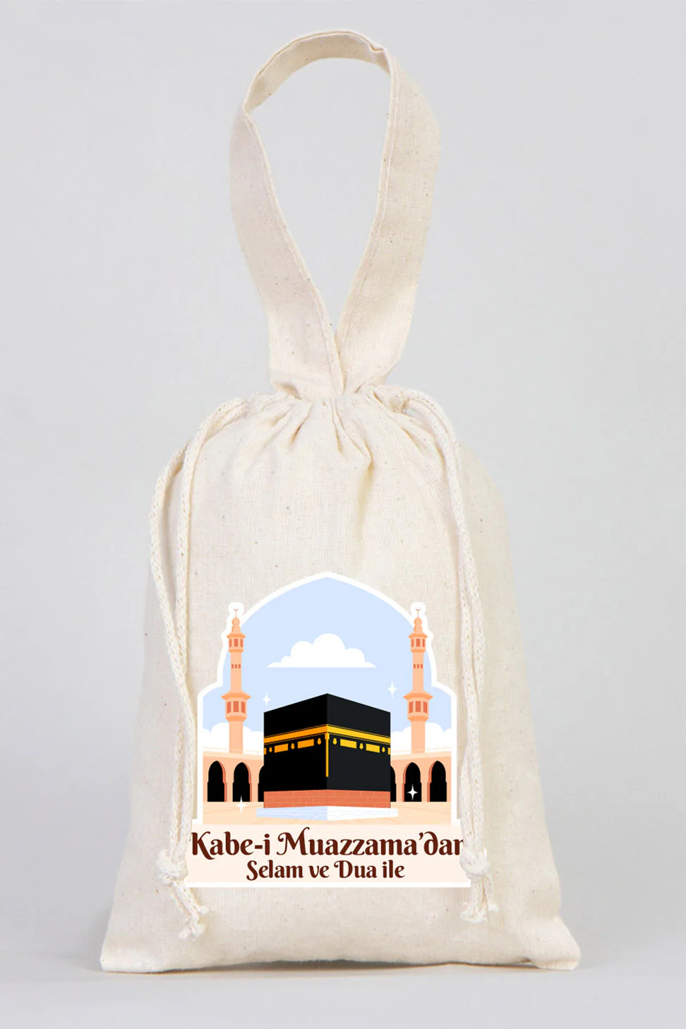 15x20 cm Kabe-i Muazzama’dan Selam ve Dua ile | Hac ve Umre Hediyelik Bez Kes... - detay görünüm