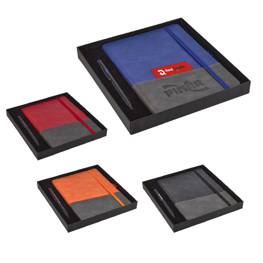 Renkli Kapaklı Defter & Metal Kalem Hediye Seti – 2427K