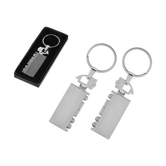 Silver Metal Çift Taraflı Tır Anahtarlık 2219 – 40×15 mm Baskı Alanı