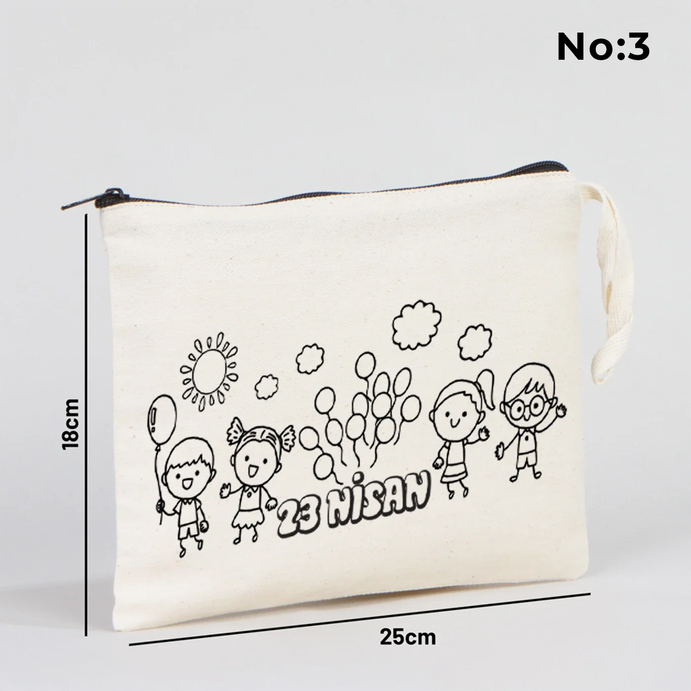Boyanabilir 25x18 cm Clutch Astarsız Çanta - 23 Nisan Hediyelik - yakın çekim