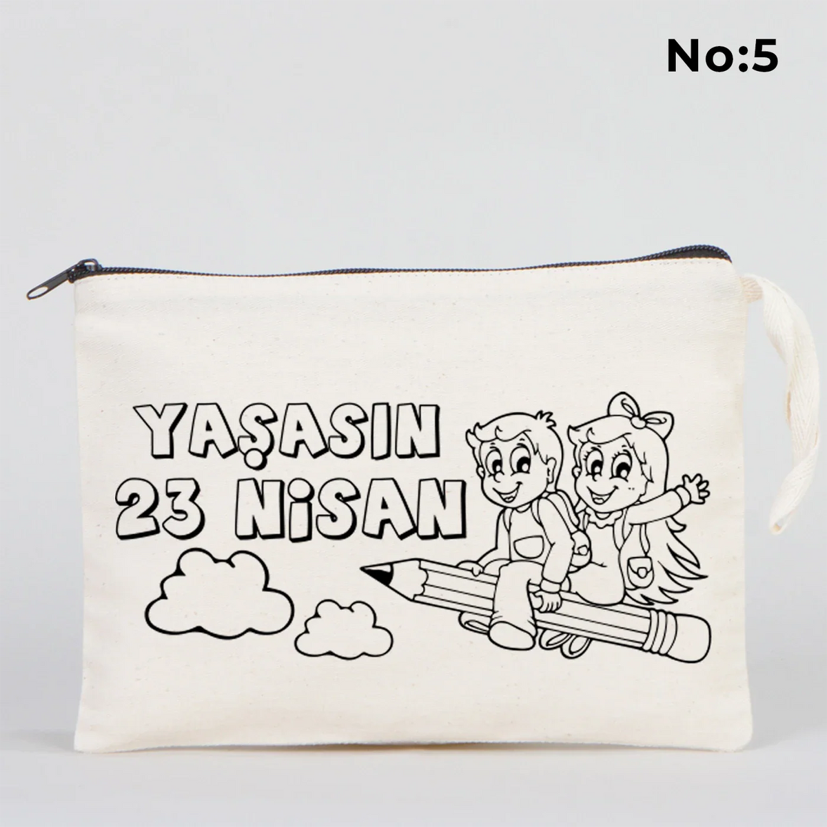 Boyanabilir 25x18 cm Clutch Astarsız Çanta - 23 Nisan Hediyelik - farklı açı