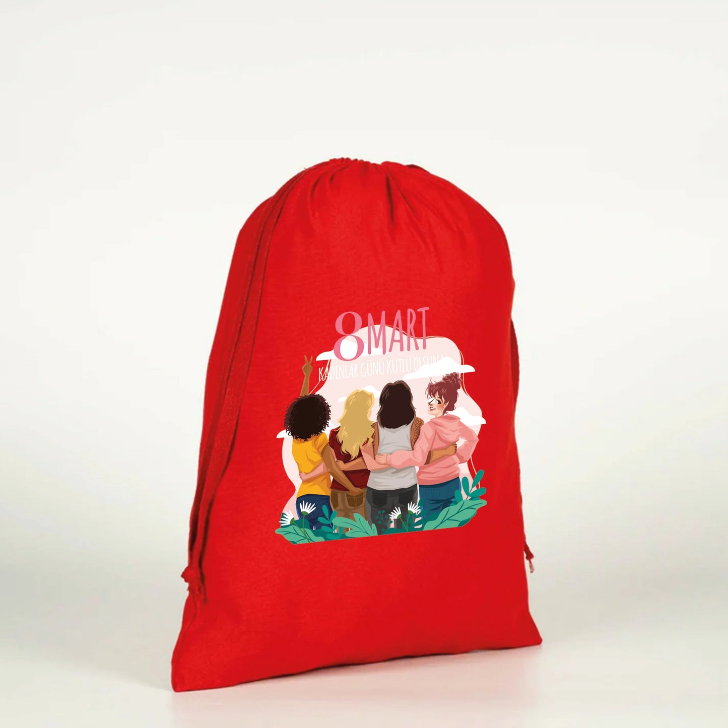 25x35 cm Kırmızı Sırt Çantası - Kadınlar Günü Hediyesi