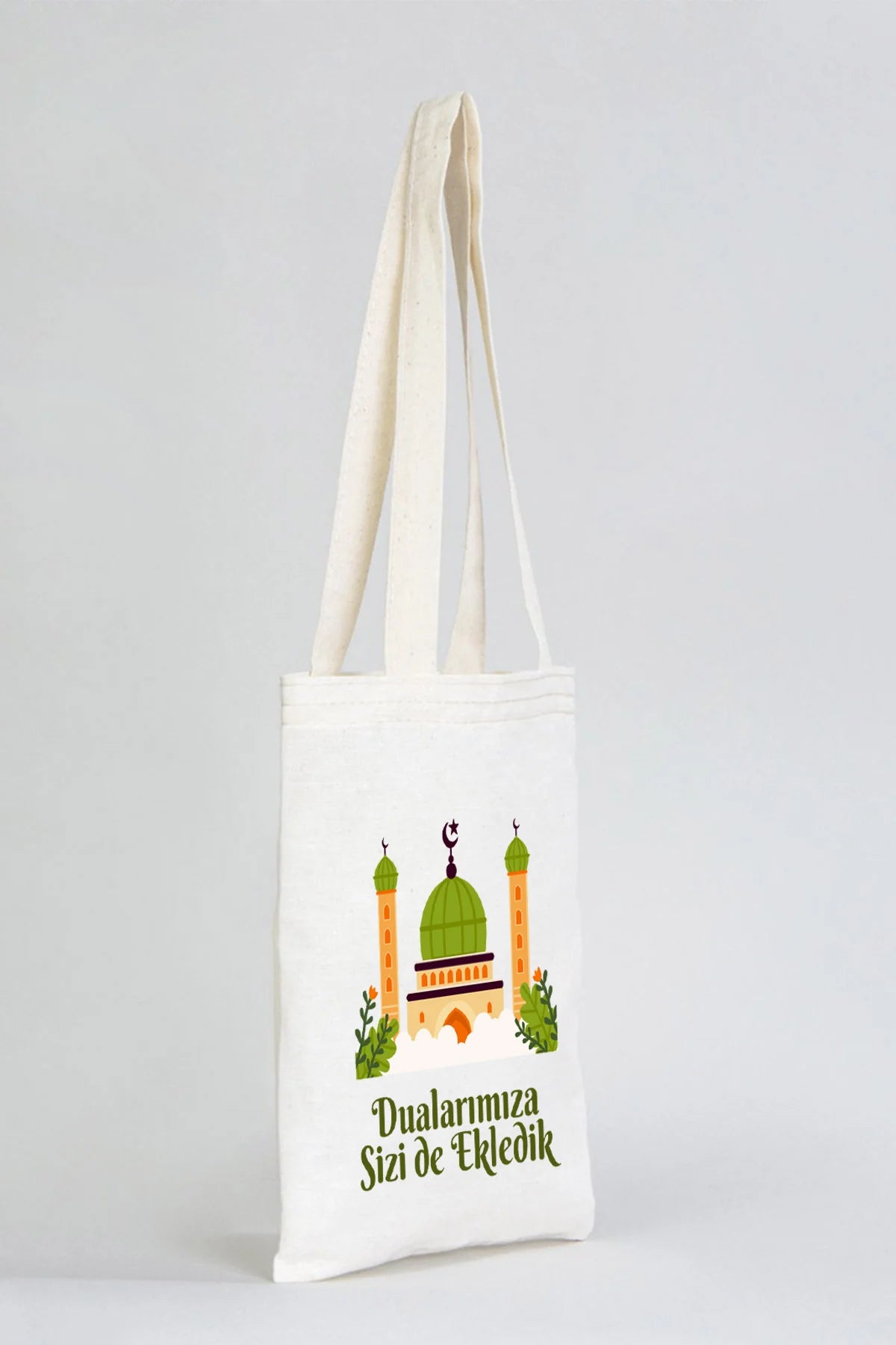 Hac ve Umre Hediyelik Ham Bez Çanta | 20x25 cm Kabe-i Muazzama’dan Selam ve D... - kullanım örneği