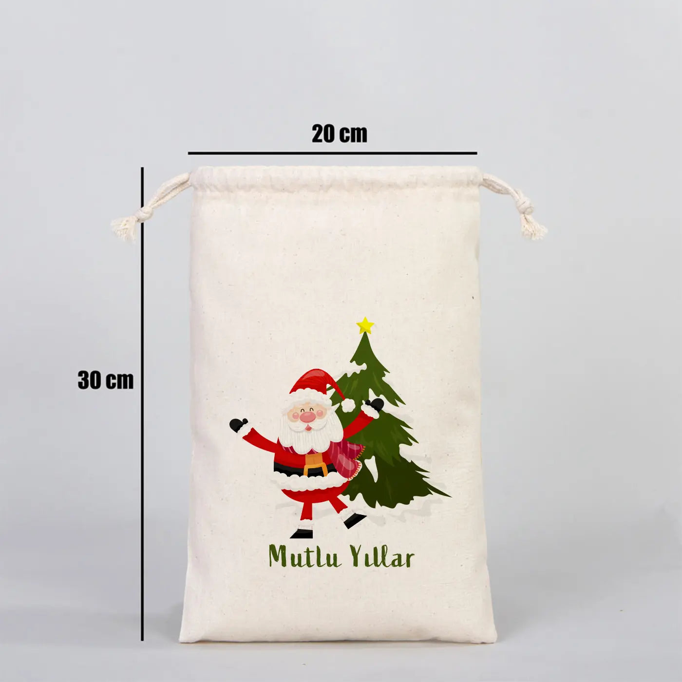 Yılbaşı Özel Desenli Bez Kese 20 x 30 cm (Özelleştirebilir)