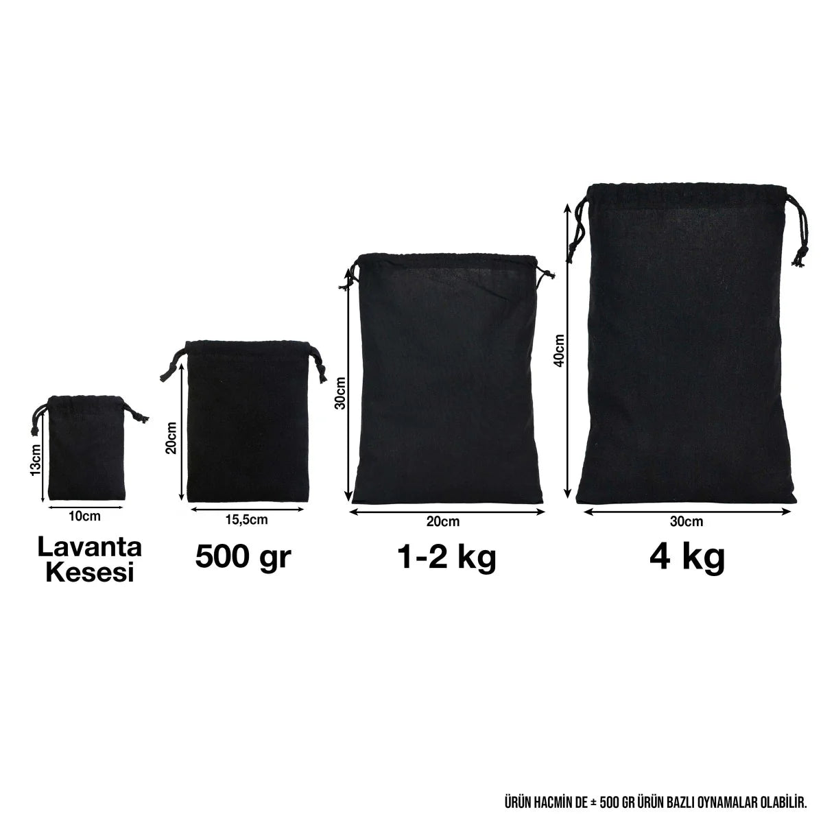 20x30 cm Siyah Bez Kese - Kadınlar Günü Hediyesi
