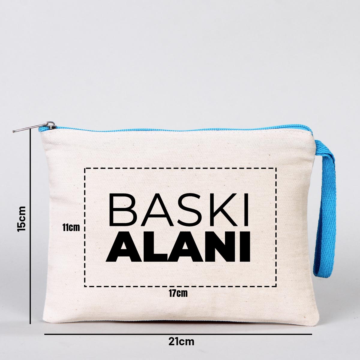 Karne Günü Desenli Clutch –  Turkuaz Fermuarlı 21×15 cm (Özelleştirilebilir)