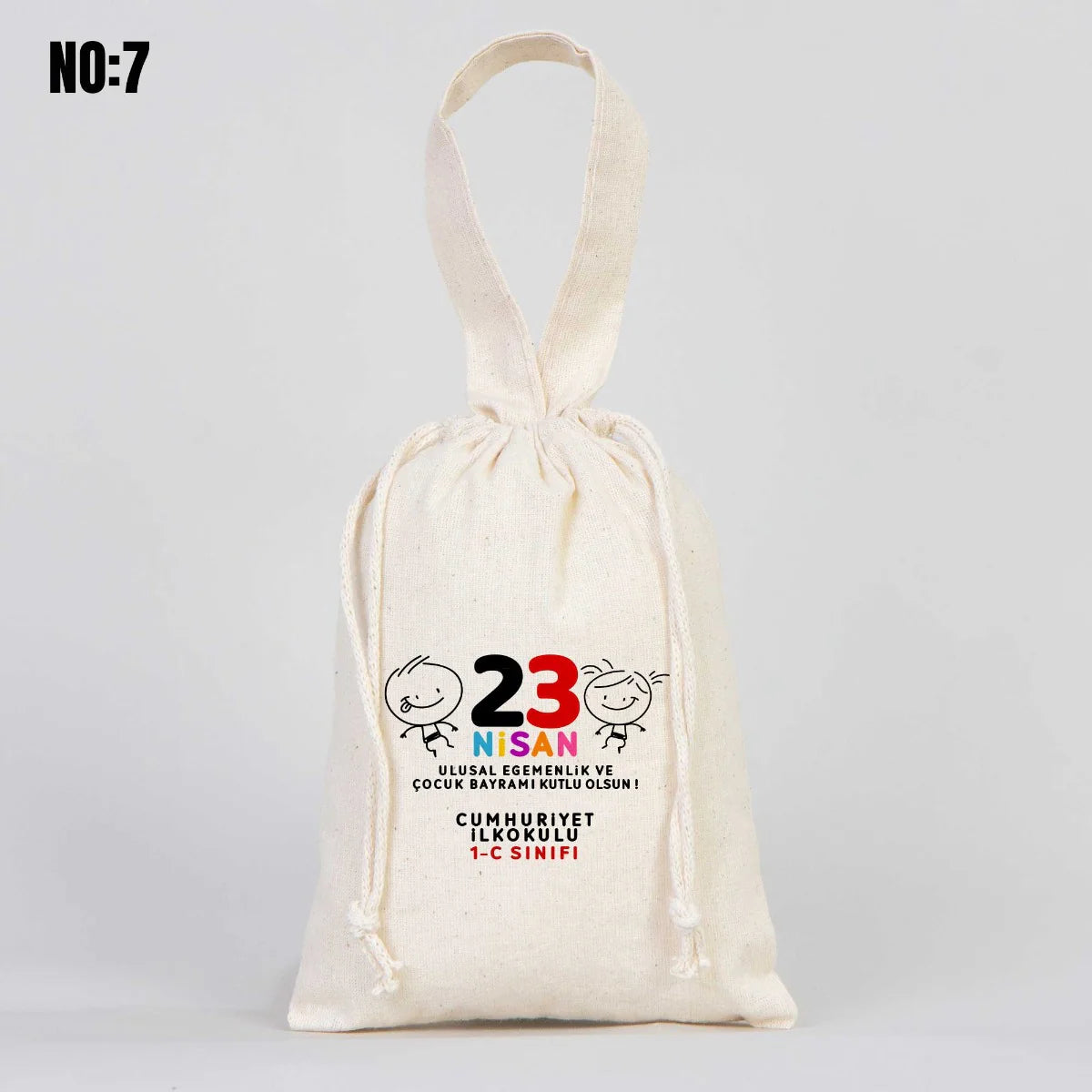 23 Nisan Bez Kese Tek Tutma Kısa Kulp - 15,5 x 20 cm (Özelleştirebilir) - görsel 8