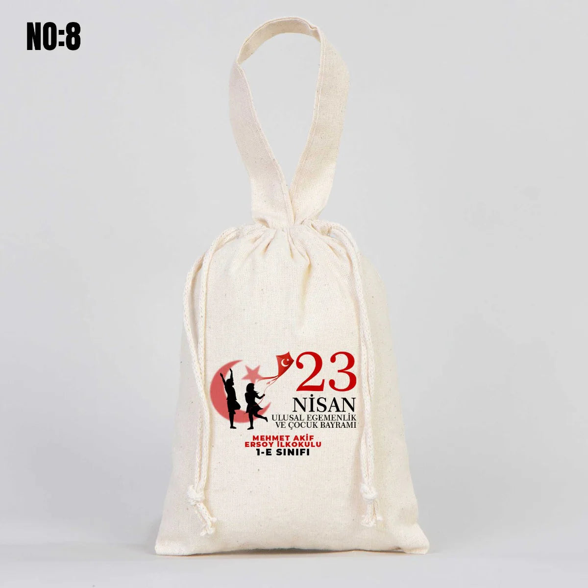 23 Nisan Bez Kese Tek Tutma Kısa Kulp - 15,5 x 20 cm (Özelleştirebilir) - görsel 9