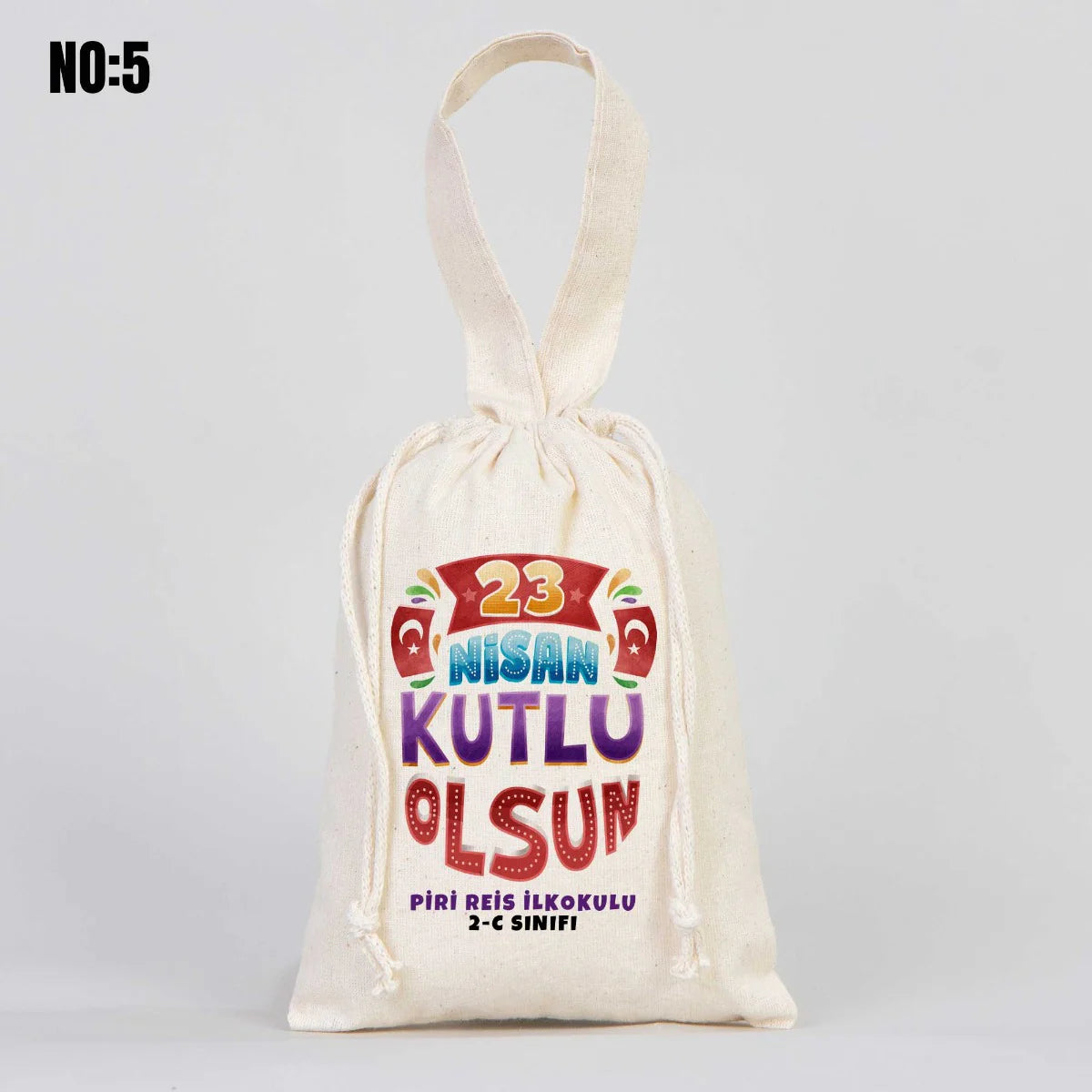 23 Nisan Bez Kese Tek Tutma Kısa Kulp - 15,5 x 20 cm (Özelleştirebilir) - görsel 6