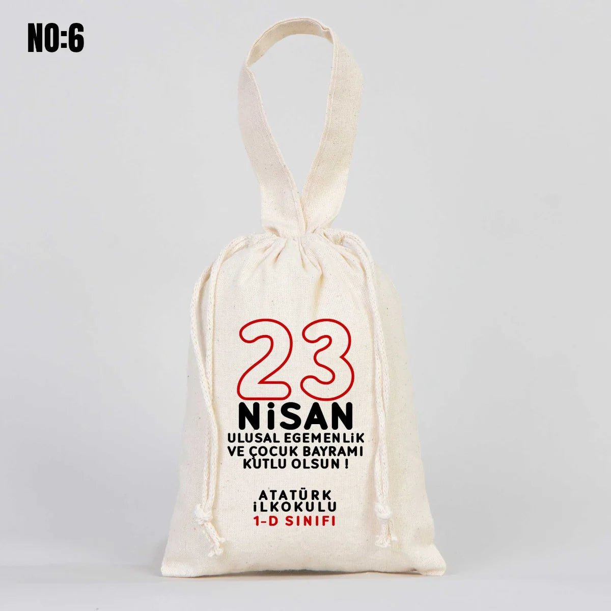 23 Nisan Bez Kese Tek Tutma Kısa Kulp - 15,5 x 20 cm (Özelleştirebilir) - görsel 7