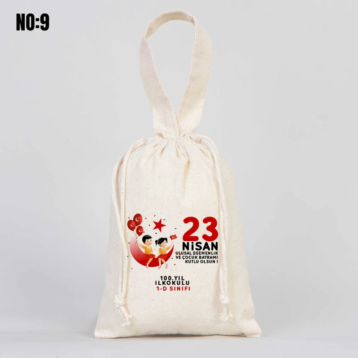 23 Nisan Bez Kese Tek Tutma Kısa Kulp - 15,5 x 20 cm (Özelleştirebilir) - görsel 10