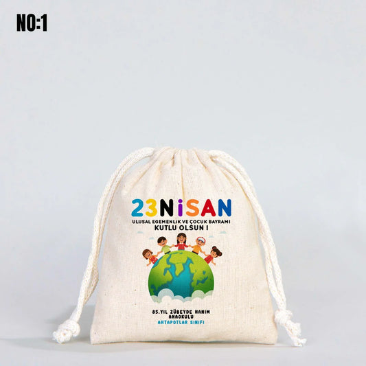 23 Nisan Bez Kese - 10x13 cm (Özelleştirilebilir)