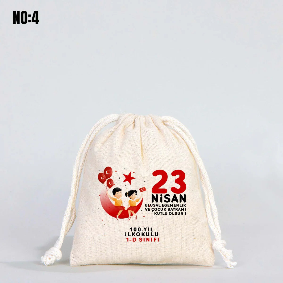 23 Nisan Bez Kese - 10x13 cm (Özelleştirilebilir) - kullanım örneği