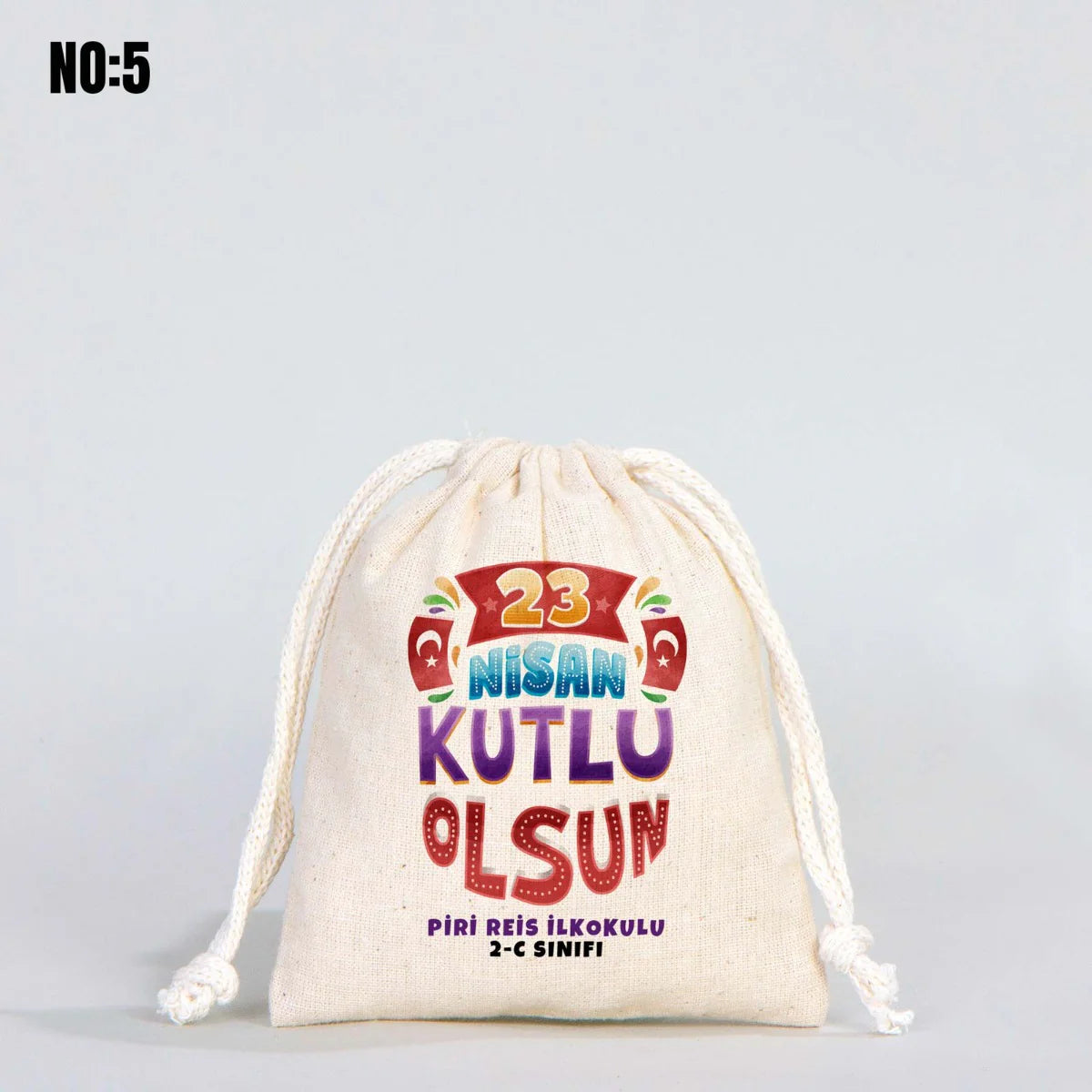 23 Nisan Bez Kese - 10x13 cm (Özelleştirilebilir) - farklı açı