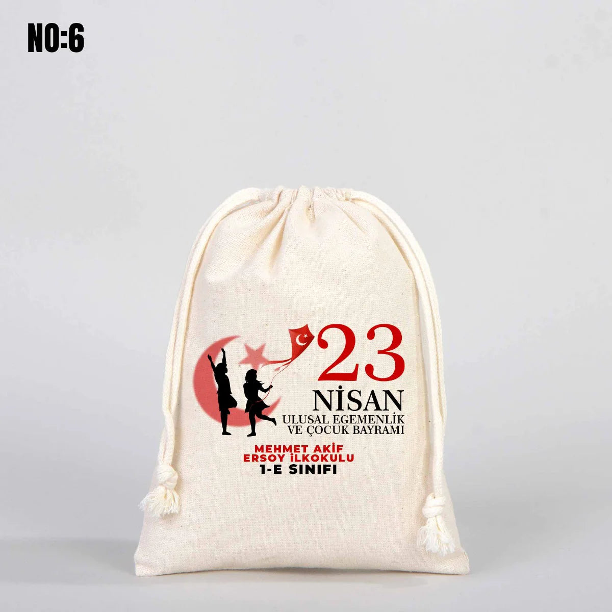 23 Nisan Hediyelikleri Ham Bez Kese - 15x20 cm (Özelleştirilebilir) - görsel 6
