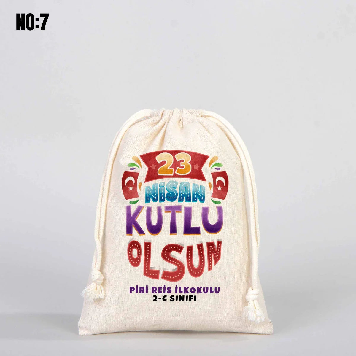 23 Nisan Hediyelikleri Ham Bez Kese - 15x20 cm (Özelleştirilebilir) - görsel 7