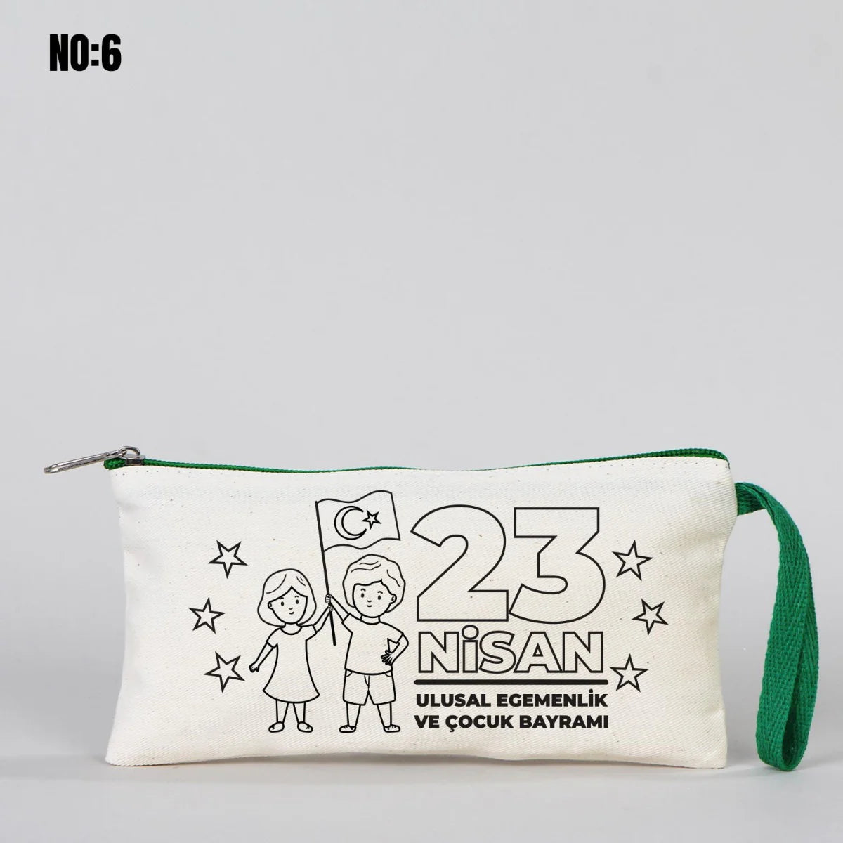 Boyanabilir 21x10 cm Renkli Fermuarlı Gabardin Kalemlik - 23 Nisan Hediyesi - görsel 6