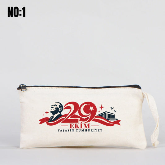 29 Ekim Cumhuriyet Bayramı Bez Kalemlik, 21x10cm No.1 - istecanta.com