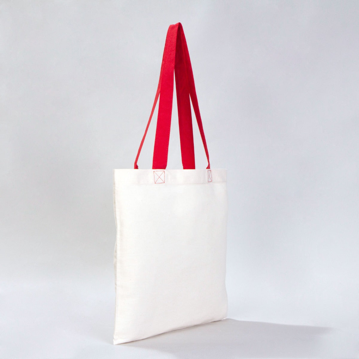 40x35 cm Kırmızı Kulp Gabardin Bez Çanta yan görünüm - istecanta.com