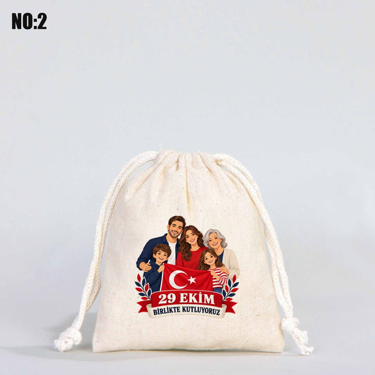 10x13 cm Bez Kese Baskılı - 29 Ekim Cumhuriyet Bayramı No.2 - istecanta.com