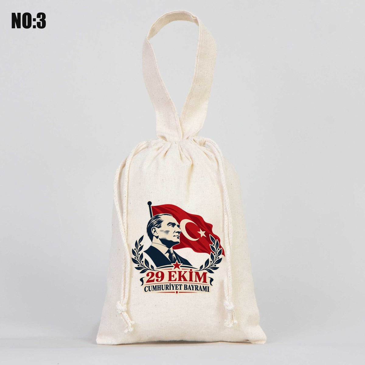 15,5x20 cm Tek Kulp Bez Kese Baskılı - 29 Ekim Cumhuriyet Bayramı No.3 - istecanta.com