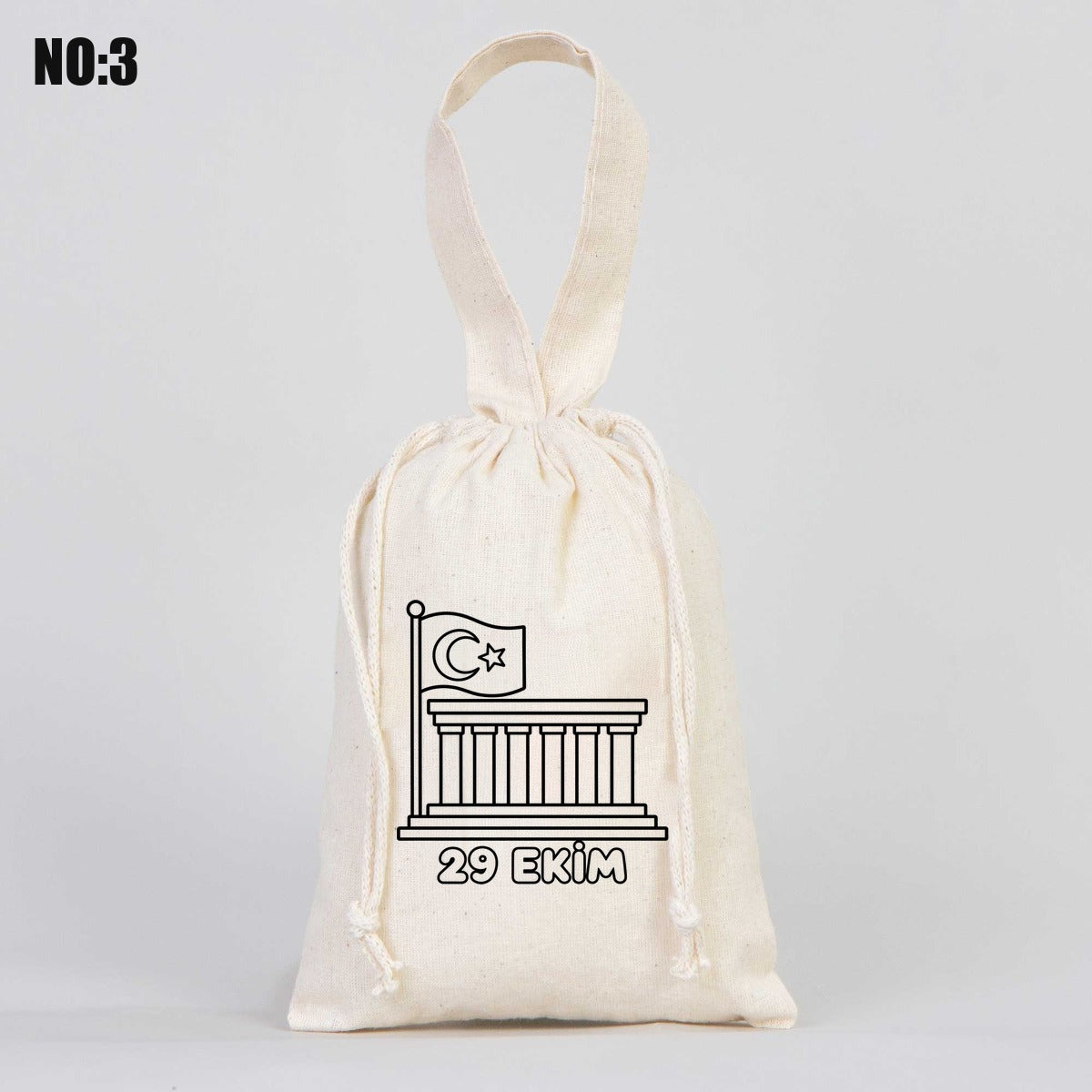 15,5x20 cm Tek Kulp Boyanabilir Bez Kese - 29 Ekim Cumhuriyet Bayramı No.3 - istecanta.com