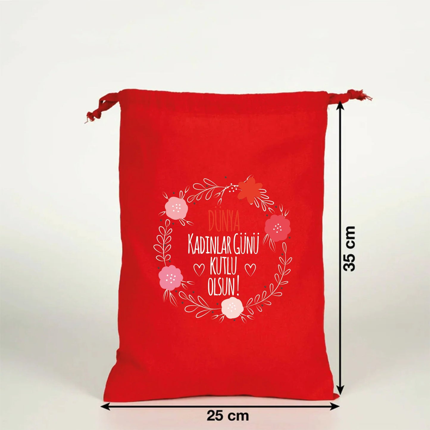 25x35 cm Kırmızı Sırt Çantası - Kadınlar Günü Hediyesi