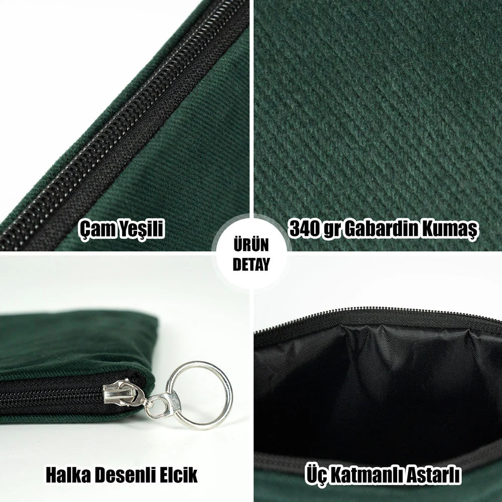 30×21 cm Çam Yeşili Astarlı Portföy Çanta – Kadınlar Günü Hediyesi - görsel 9