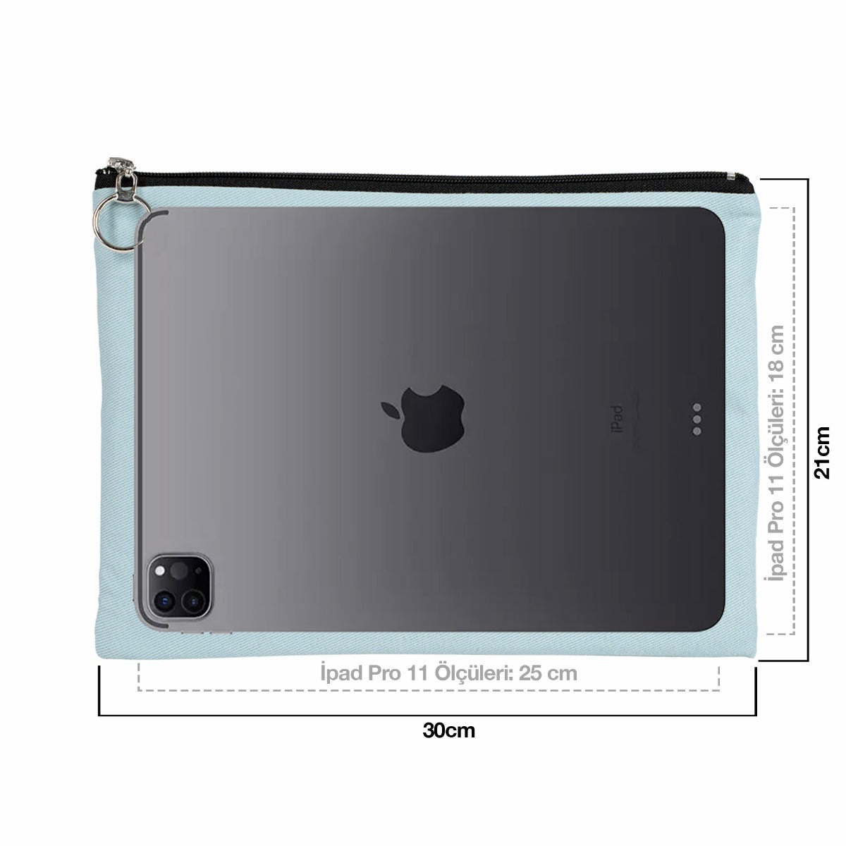 Açık mavi karne günü temalı portföy çanta 30×21 cm, okul figürlü ve özelleştirilebilir karne hediyesi tasarımı