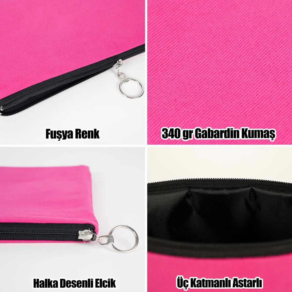 30×21 cm Fuşya Astarlı Portföy Çanta – Kadınlar Günü Hediyesi - görsel 9