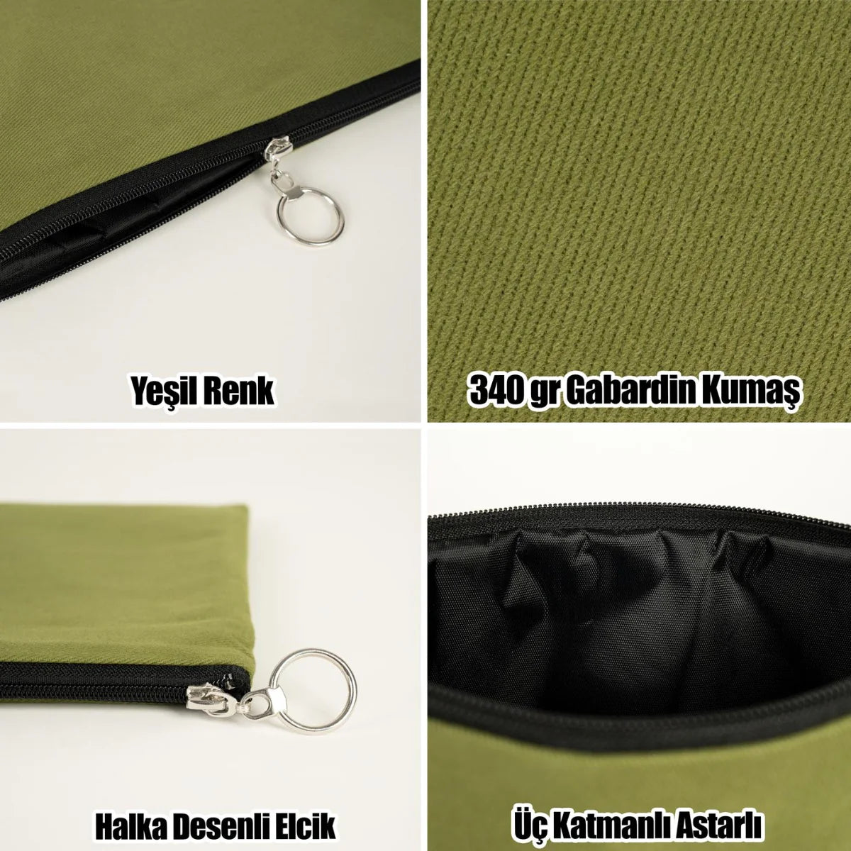 30×21 cm Yeşil Astarlı Portföy Çanta – Kadınlar Günü Hediyesi - görsel 9