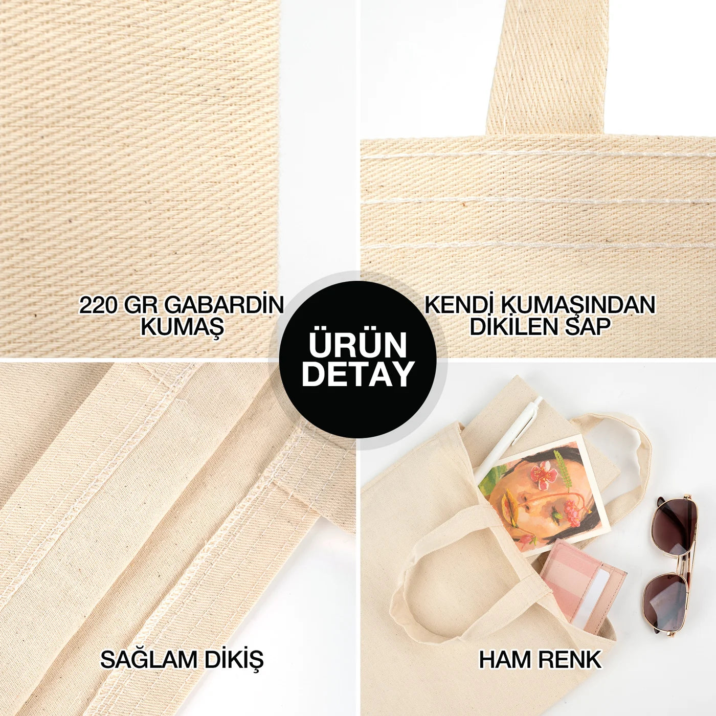 Gabardin Bez Çanta Kısa Kulp 30x35 cm