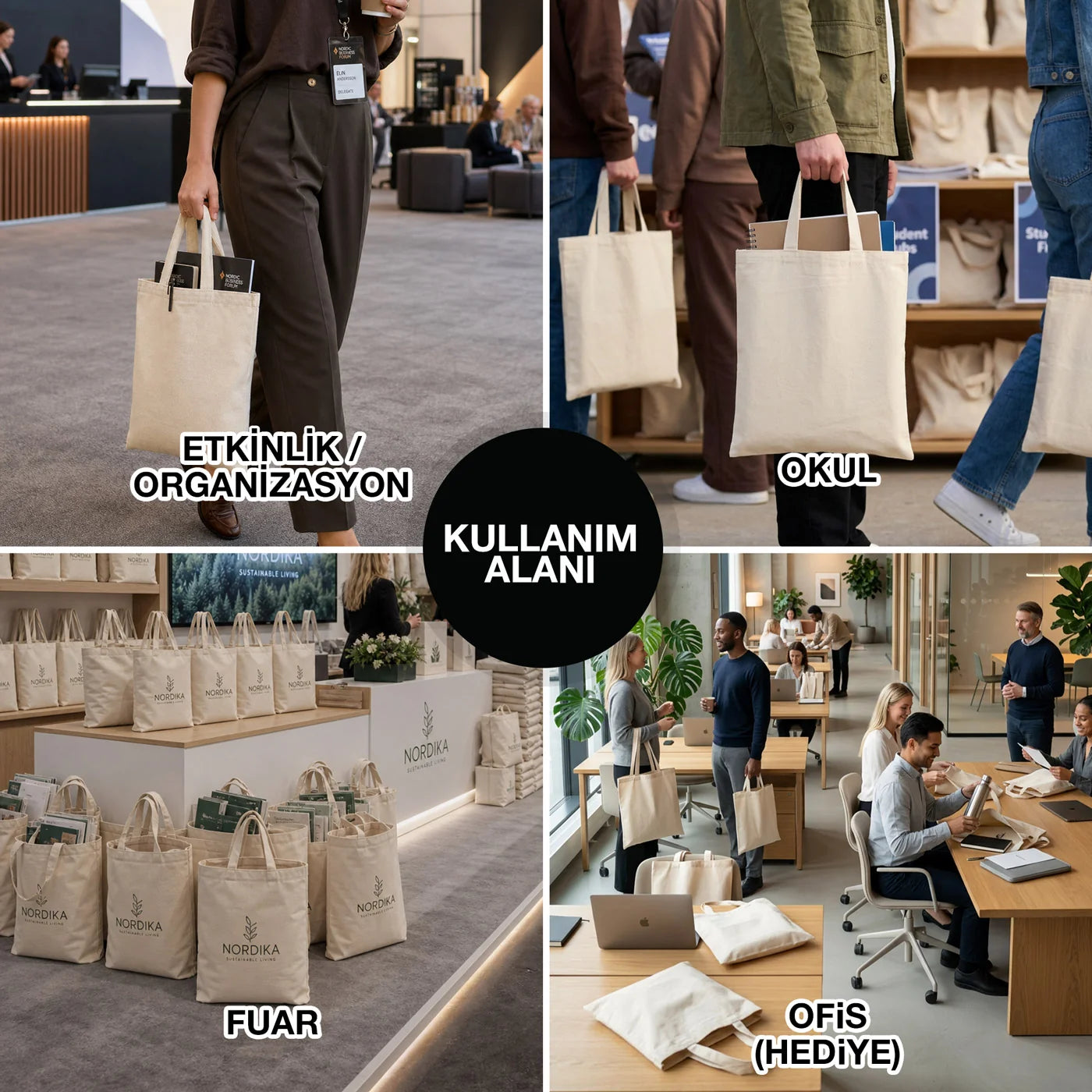 Gabardin Bez Çanta Kısa Kulp 30x35 cm (Özelleştirilebilir)
