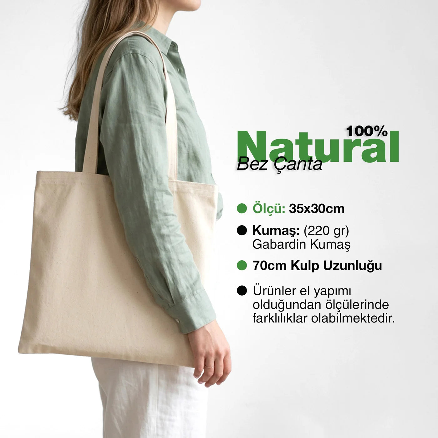 Gabardin Bez Çanta 35x30 cm (Özelleştirilebilir)