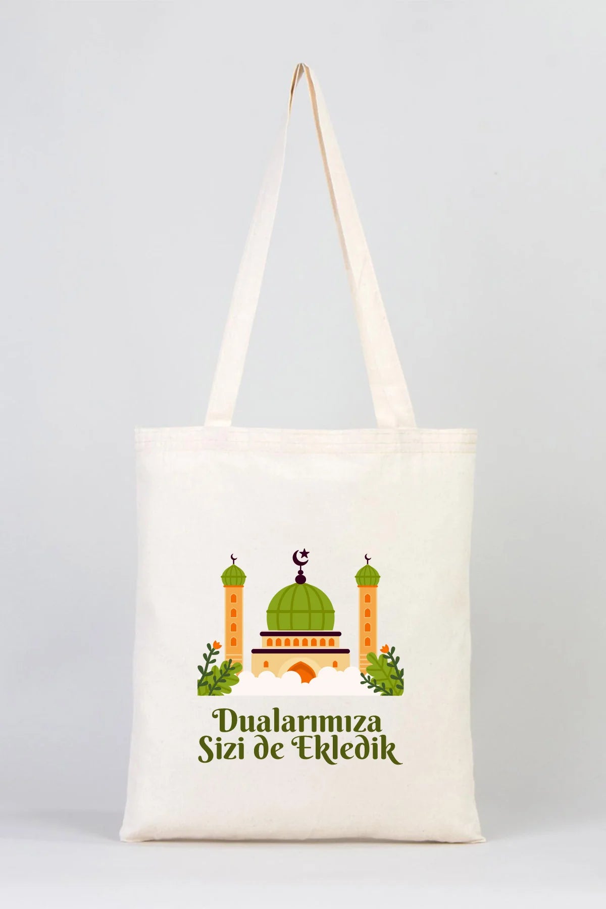 Hac ve Umre Hediyelik Ham Bez Çanta | 35x40 cm Kabe-i Muazzama’dan Selam ve D... - detay görünüm