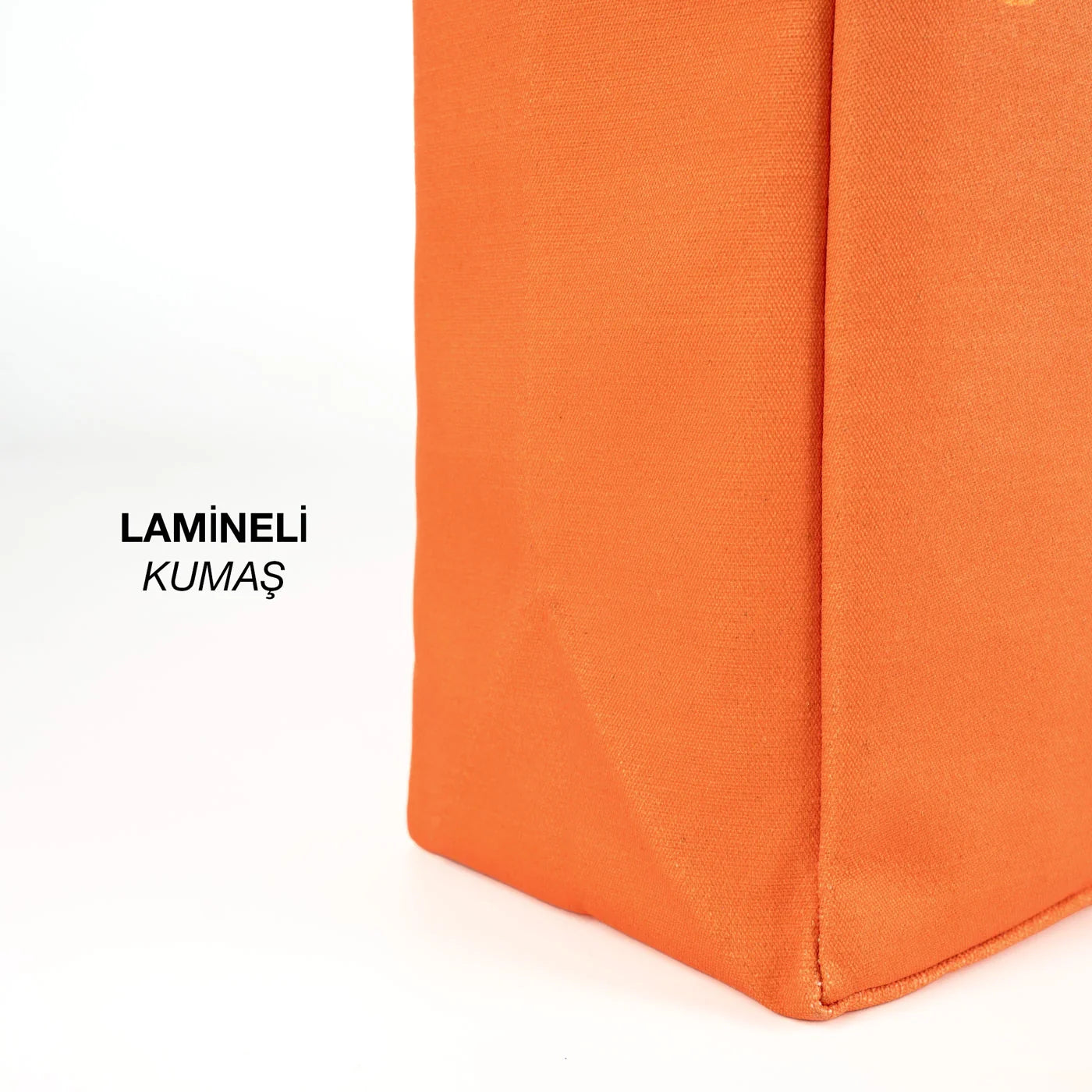 Turuncu Tam Körüklü Lamineli Çanta - 35x40x10 cm - Logo Baskılı