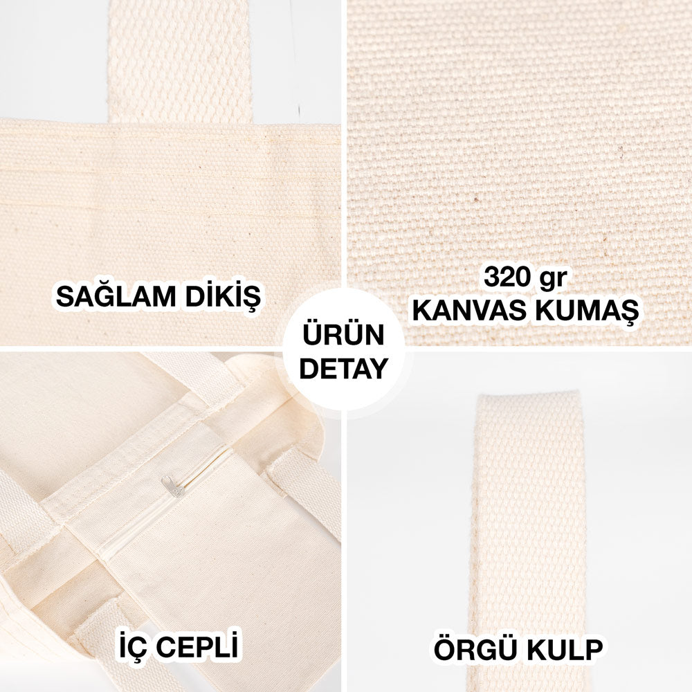 Logo Baskılı İç Cepli Kanvas Çanta Modelleri