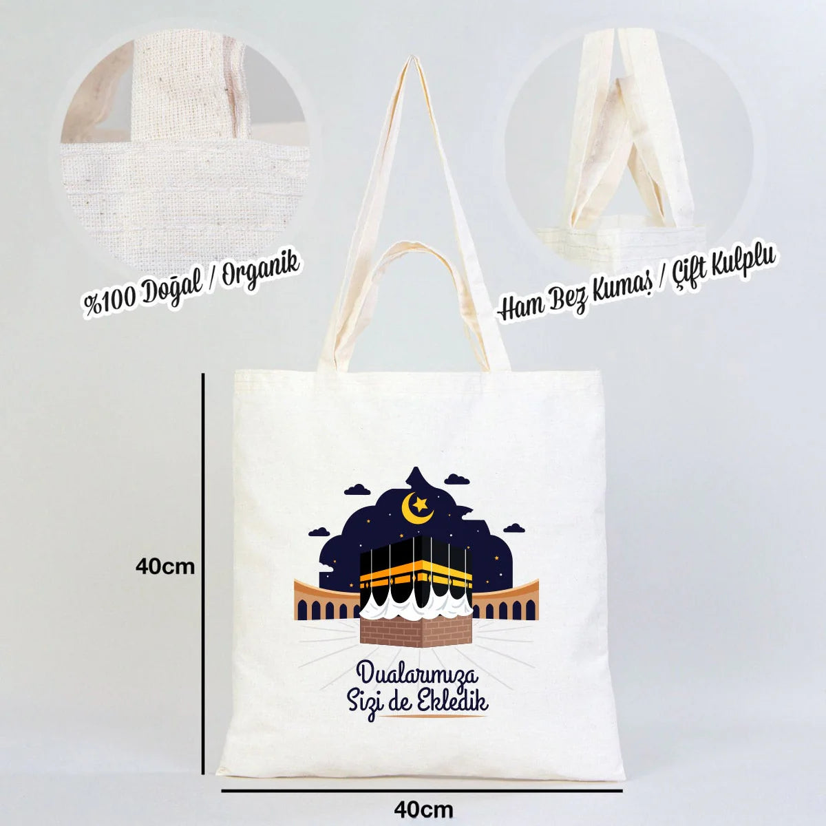 40x40 cm Sizlere Kabe-i Muazzama’dan Sevgi ve Selam Getirdik | Hac ve Umre He... - yakın çekim