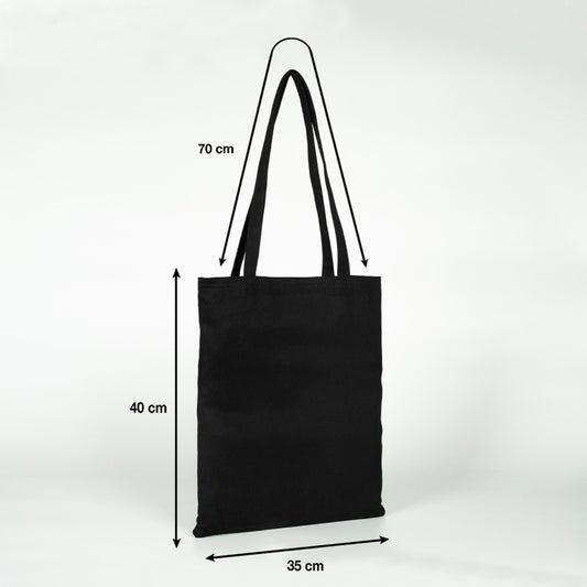 35x40 cm ebatlarında siyah gabardin kumaş bez çanta toptan satış