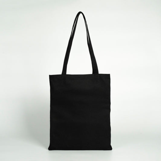 Siyah 7/7 gabardin bez çanta, 35x40 cm boyutunda