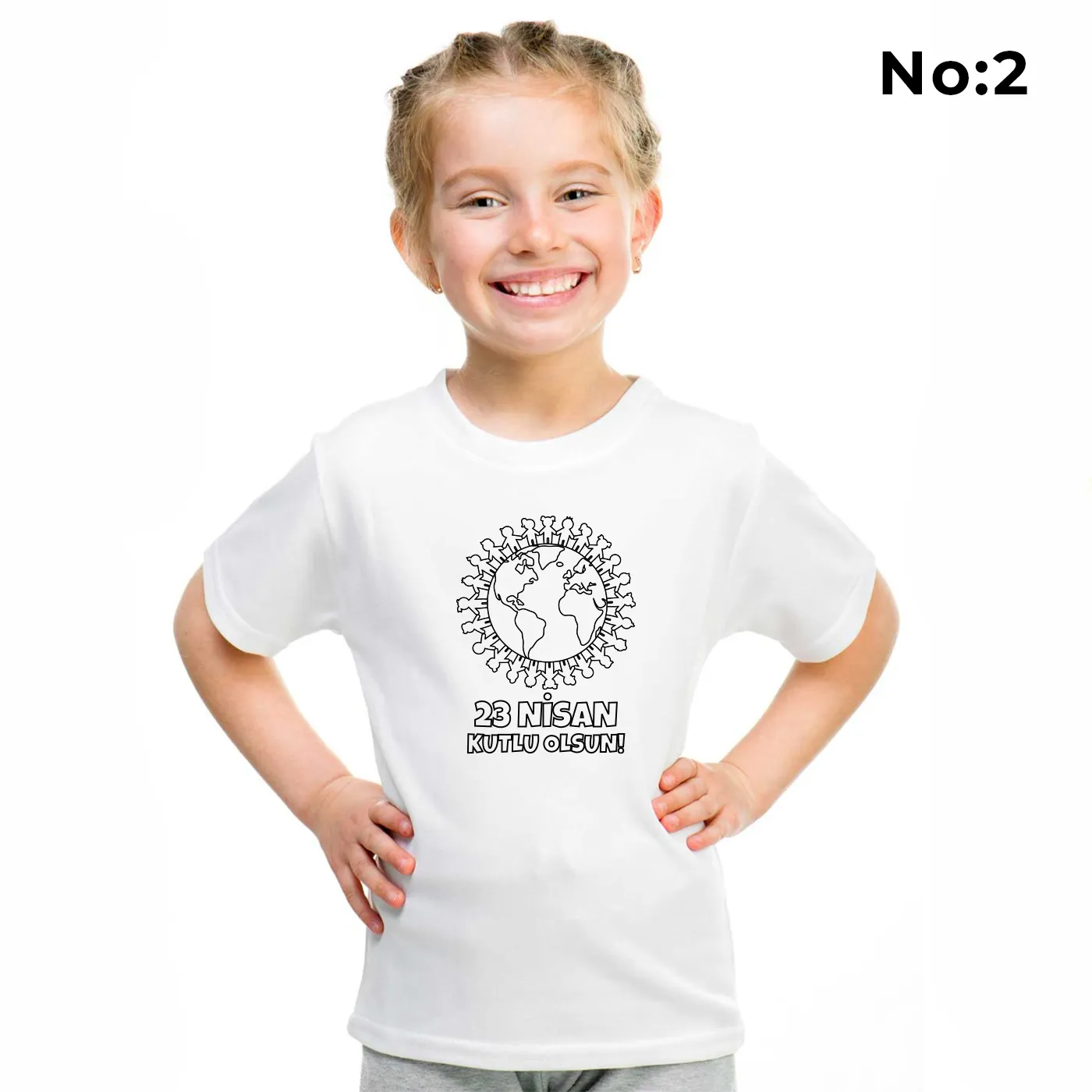 Boyanabilir Promosyon Tişört - 23 Nisan Hediyesi - detay görünüm