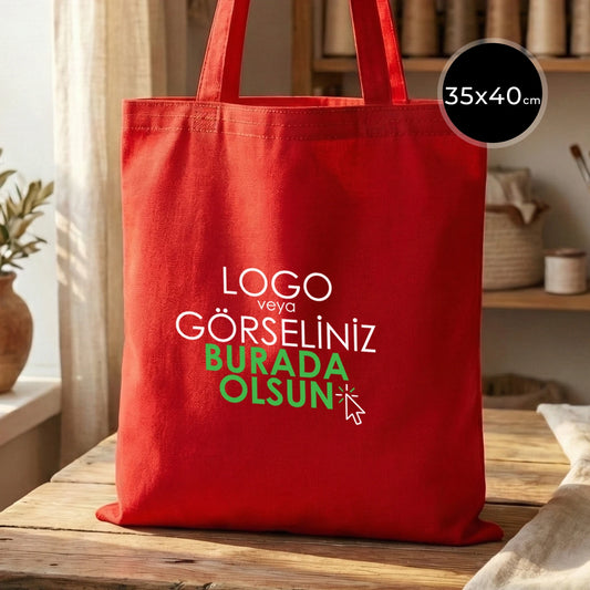 Ham Bez Çanta 35x40 cm Kırmızı Renk (Özelleştirilebilir)