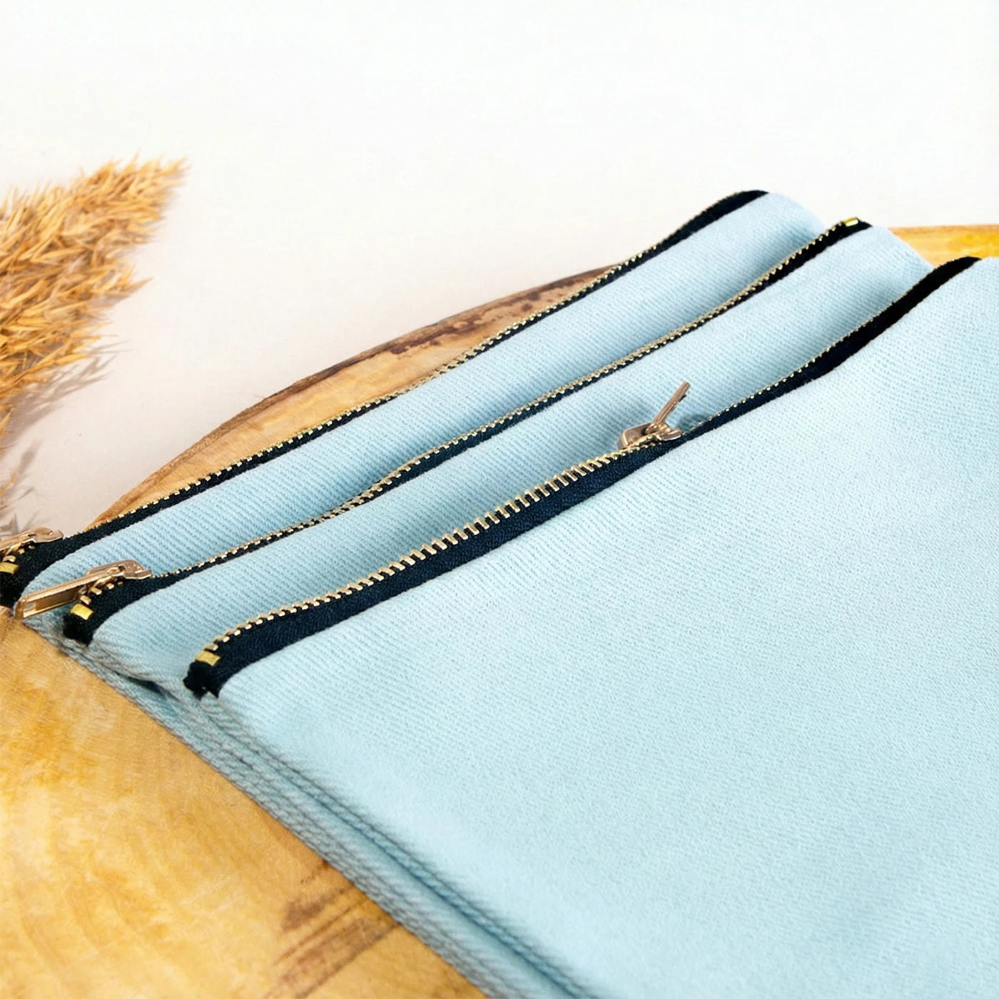 Star Clutch 21x15 Açık Mavi -Metal Fermuar